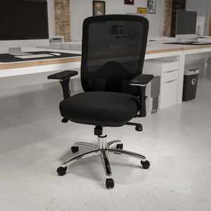 English Elm HERCULES Series Big & Tall 350 lb Rated Ergonomic Mesh Office Chair for 24/7 Comfort & Support LQ-2-BK-GG