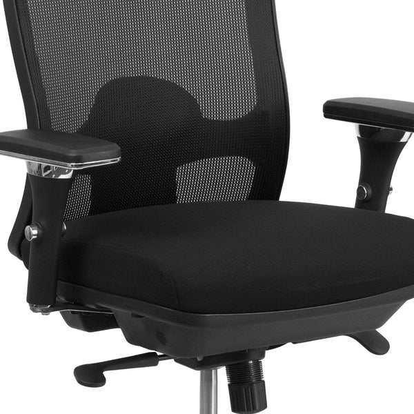 English Elm HERCULES Series Big & Tall 350 lb Rated Ergonomic Mesh Office Chair for 24/7 Comfort & Support LQ-2-BK-GG