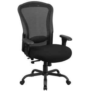English Elm HERCULES 24/7 Big & Tall Ergonomic Office Chair - 400 lb Capacity, Breathable Mesh, Adjustable Comfort LQ-3-BK-GG