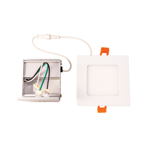 Thomas Lighting Mercury Slim Integrated LED Recessed Ceiling Light with Flush Opaque Lens in White 4.75 inches Square LR11044