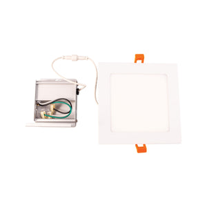 Thomas Lighting Mercury Slim Integrated LED Recessed Ceiling Light with Flush Opaque Lens in White 6.75 inches Square LR11064