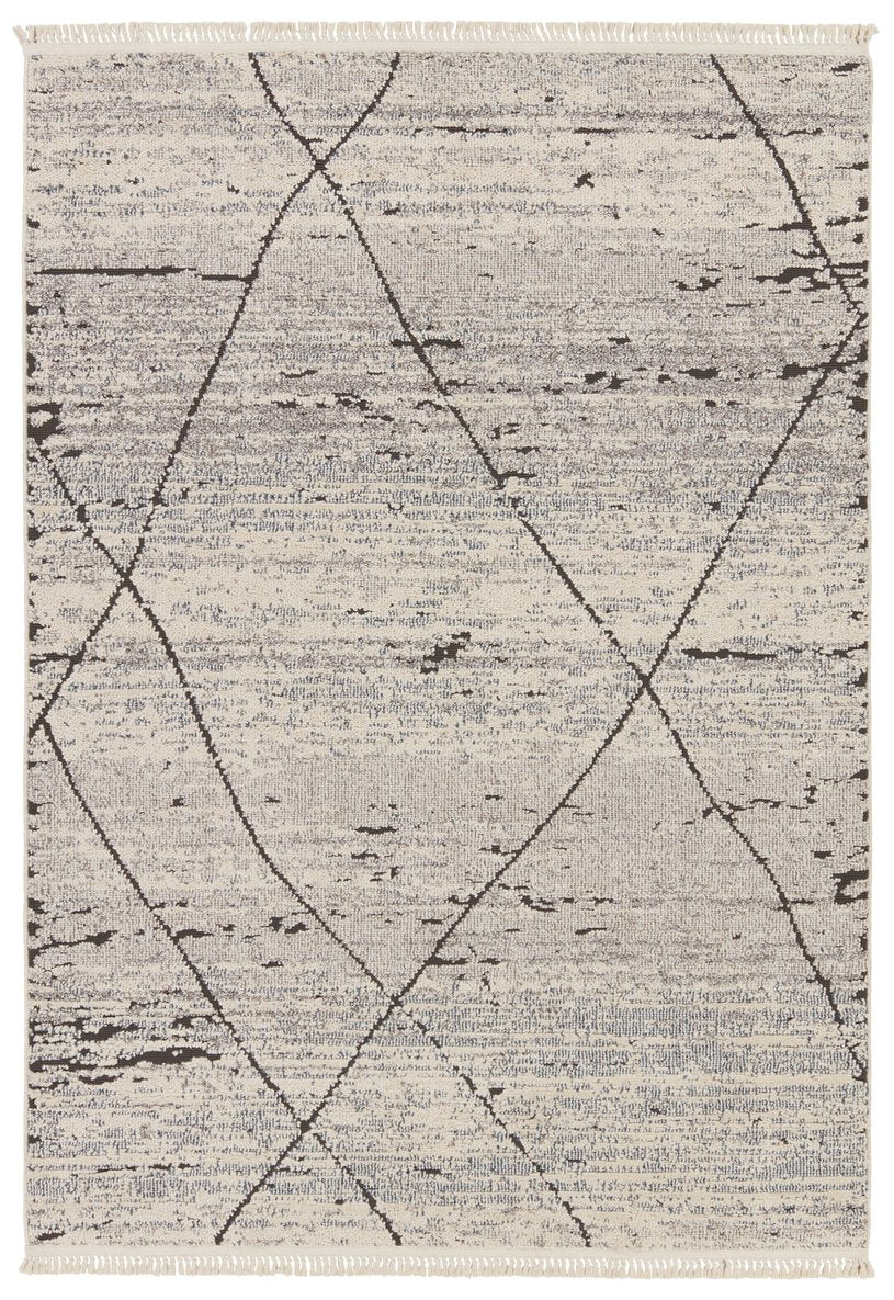 Jaipur Living Lore Imani Lre01 Powerloomed Machinemade 70% Polypropylene 30% Polyester Moroccan / Bohemian Trellis Indoor Rug Gray, White 70% Polypropylene 30% Polyester Rug155325
