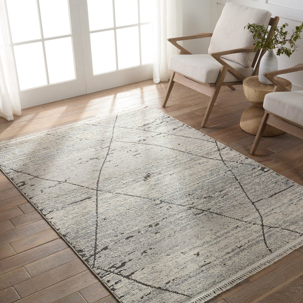 Jaipur Living Lore Imani Lre01 Powerloomed Machinemade 70% Polypropylene 30% Polyester Moroccan / Bohemian Trellis Indoor Rug Gray, White 70% Polypropylene 30% Polyester Rug155325