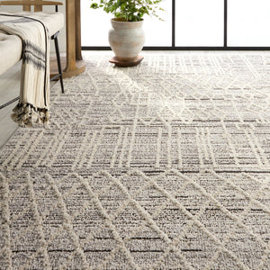 Jaipur Living Lore Caiya Lre02 Powerloomed Machinemade 70% Polypropylene 30% Polyester Moroccan / Bohemian Trellis Indoor Rug Gray, Cream 70% Polypropylene 30% Polyester Rug155331