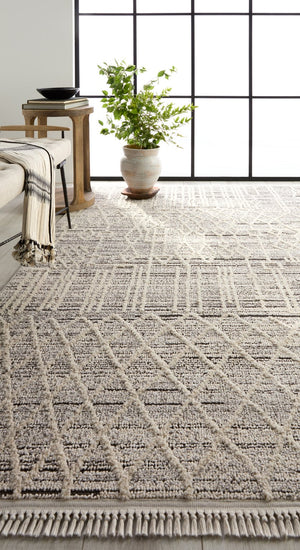 Jaipur Living Lore Caiya Lre02 Powerloomed Machinemade 70% Polypropylene 30% Polyester Moroccan / Bohemian Trellis Indoor Rug Gray, Cream 70% Polypropylene 30% Polyester Rug155331