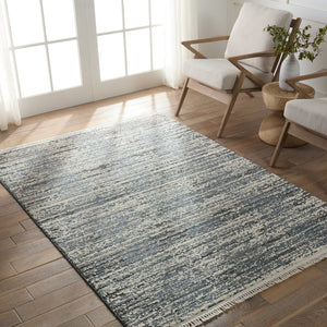 Jaipur Living Lore Duna Lre03 Powerloomed Machinemade 70% Polypropylene 30% Polyester Solids Stripes Indoor Rug Blue, Gray 70% Polypropylene 30% Polyester Rug155338
