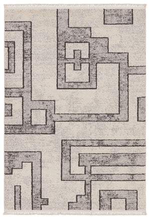 Jaipur Living Lore Bungalow Lre05 Powerloomed Machinemade 70% Polypropylene 30% Polyester Mid-century Modern Geometric Indoor Rug Gray, Cream 70% Polypropylene 30% Polyester Rug155353