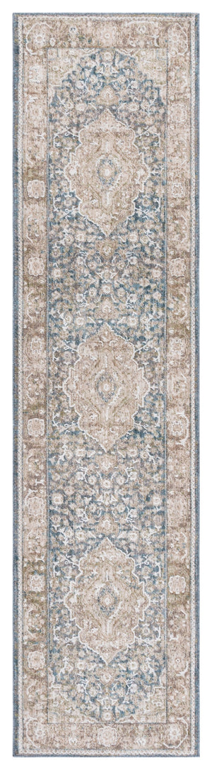 Safavieh Lauren Power-Loomed Benson 5'3"X7'6" Blue-Beige Area Rug — Low-Profile, Durable Polyester, Turkish Craftsmanship LRL1091M-5