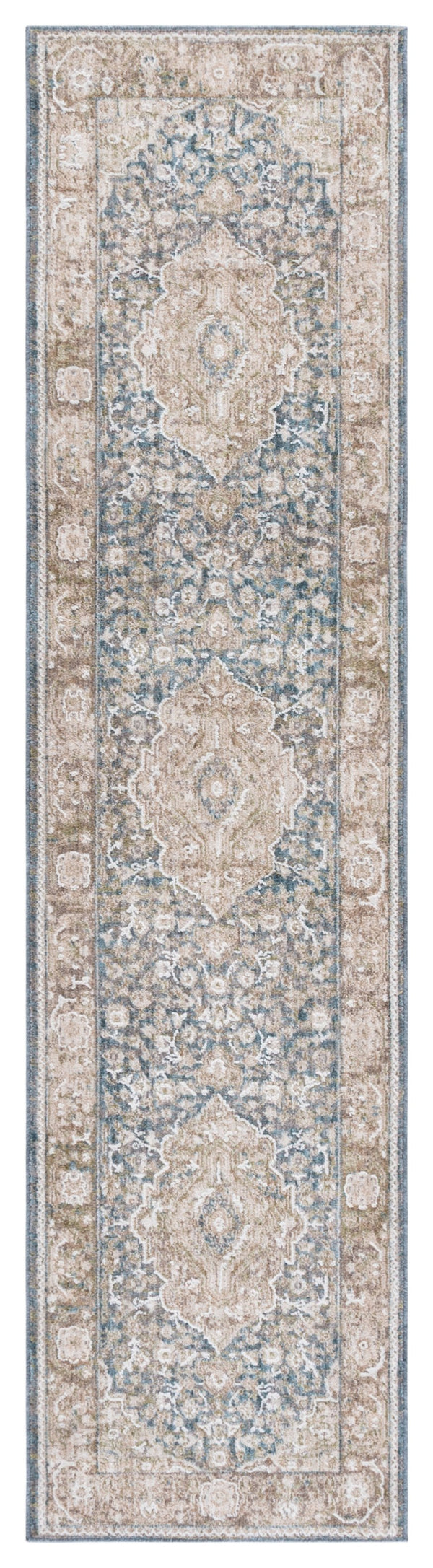 Safavieh Lauren Power-Loomed Benson 5'3"X7'6" Blue-Beige Area Rug — Low-Profile, Durable Polyester, Turkish Craftsmanship LRL1091M-5