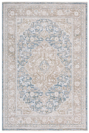 Safavieh Lauren Power-Loomed Benson 5'3"X7'6" Blue-Beige Area Rug — Low-Profile, Durable Polyester, Turkish Craftsmanship LRL1091M-5