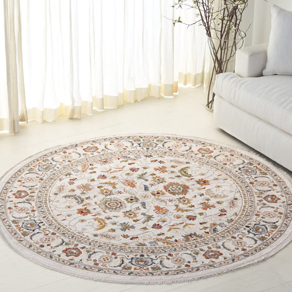 Safavieh Lrl Transitional Floral Runner Rug Power Loomed in Turkey for Hallways and Entryways 6'-7" x 6'-7" - Round LRL1107A-7R