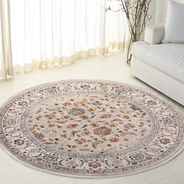 Safavieh Lrl Alford Floral Runner Rug Soft Polypropylene Blend Woven in Turkey for Entryways 6'-7" x 6'-7" - Round LRL1107B-7R