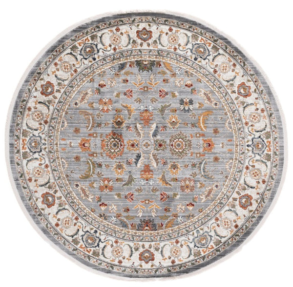 Safavieh Lrl Floral Botanical Runner Rug Power Loomed Polypropylene Blend for Hallways and Entryways 6'7" x 6'7" Round LRL1107F-7R