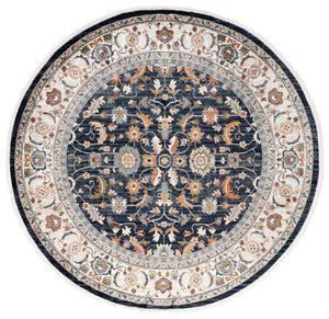 Safavieh Lrl Alford Traditional Medallion Runner Rug Navy Ivory Hallway Polypropylene Blend 6'-7" x 6'-7" (Round) LRL1107N-7R