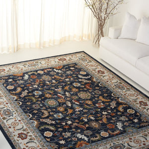 Safavieh Lrl Alford Traditional Medallion Runner Rug Navy Ivory Hallway Polypropylene Blend 8'-0" x 10'-0" LRL1107N-8