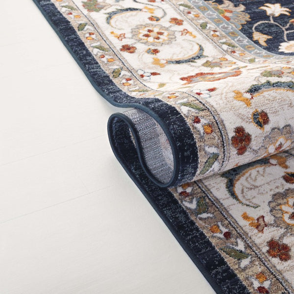 Safavieh Lrl Alford Traditional Medallion Runner Rug Navy Ivory Hallway Polypropylene Blend 9'-0" x 13'-0" LRL1107N-9