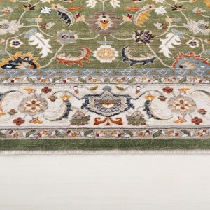 Safavieh Lrl Alford Traditional Power Loomed Area Rug in Green Ivory for Living or Dining Rooms 5'-3" x 7'-6" LRL1107Y-5