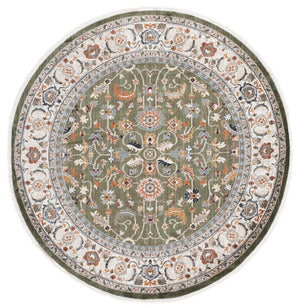 Safavieh Lrl Alford Traditional Power Loomed Area Rug in Green Ivory for Living or Dining Rooms 6'-7" x 6'-7" Round LRL1107Y-7R