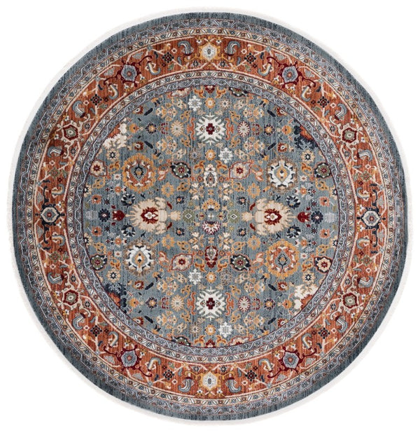 Safavieh Lrl Allington Ornate Floral Runner Rug Polypropylene Blend for Hallways and Entryways 6'7" x 6'7" Round LRL1108L-7R
