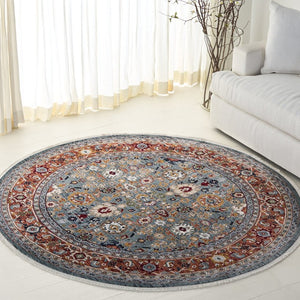 Safavieh Lrl Allington Ornate Floral Runner Rug Polypropylene Blend for Hallways and Entryways 6'7" x 6'7" Round LRL1108L-7R