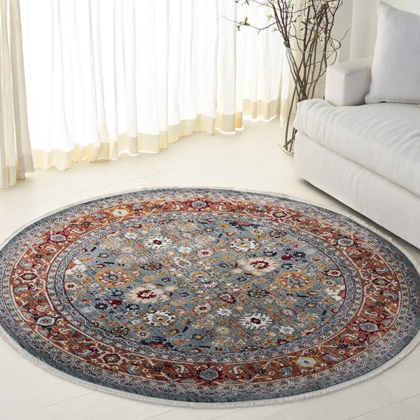 Safavieh Lrl Allington Ornate Floral Runner Rug Polypropylene Blend for Hallways and Entryways 6'7" x 6'7" Round LRL1108L-7R