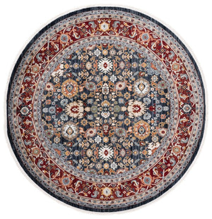 Safavieh Lrl Allington Traditional Area Rug Power Loomed in Turkey with Navy Red Motifs 6'7" x 6'7" Round LRL1108R-7R