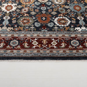 Safavieh Lrl Allington Traditional Area Rug Power Loomed in Turkey with Navy Red Motifs 6'7" x 6'7" Round LRL1108R-7R