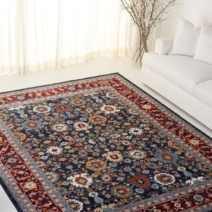 Safavieh Lrl Allington Traditional Area Rug Power Loomed in Turkey with Navy Red Motifs 9' x 13' LRL1108R-9