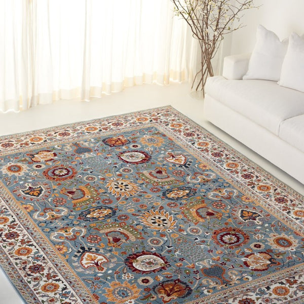 Safavieh Lrl Turkish Power Loomed Runner Rug Blue Ivory Hallway Accent Soft Traditional 9'-0" x 13'-0" LRL1110M-9