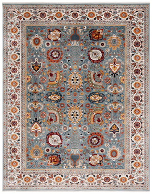 Safavieh Lrl Turkish Power Loomed Runner Rug Blue Ivory Hallway Accent Soft Traditional 9'-0" x 13'-0" LRL1110M-9