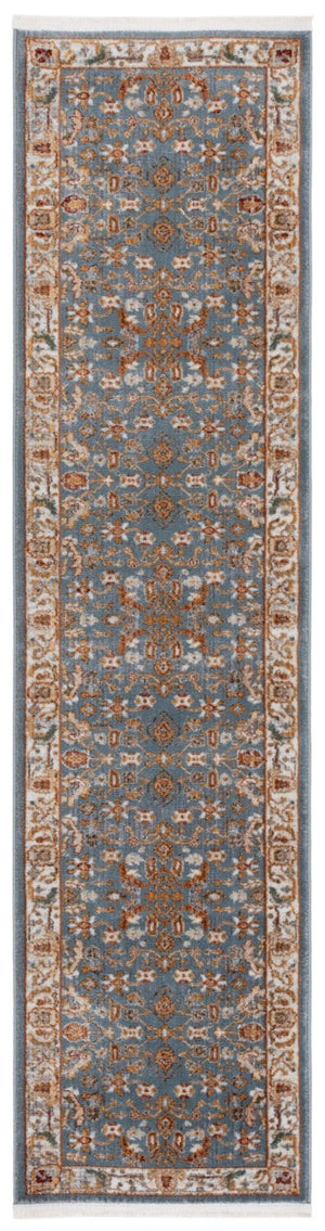 Safavieh Lrl Floral Turkish Runner Rug Blue Ivory Power Loomed Hallway Accent Low Pile 2'-0" x 8'-0" LRL1113A-28