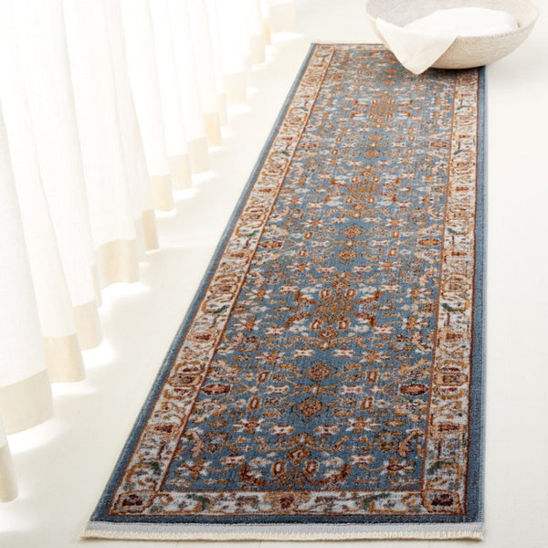 Safavieh Lrl Floral Turkish Runner Rug Blue Ivory Power Loomed Hallway Accent Low Pile 2'-0" x 8'-0" LRL1113A-28