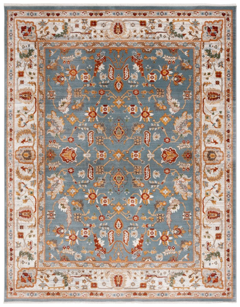 Safavieh Lrl Floral Turkish Runner Rug Blue Ivory Power Loomed Hallway Accent Low Pile 7'-9" x 9'-6" LRL1113A-8
