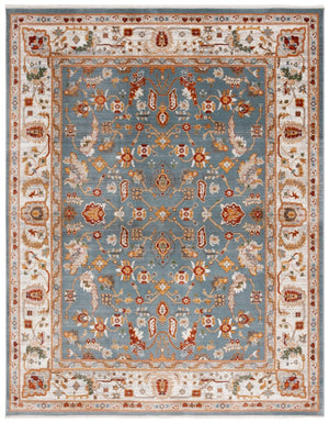 Safavieh Lrl Floral Turkish Runner Rug Blue Ivory Power Loomed Hallway Accent Low Pile 7'-9" x 9'-6" LRL1113A-8