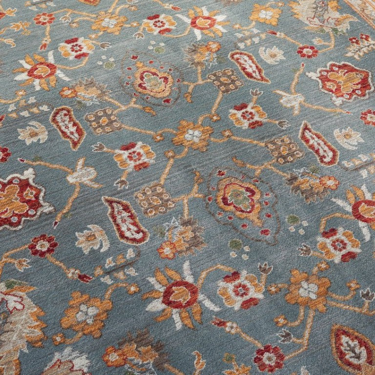 Safavieh Lrl Floral Turkish Runner Rug Blue Ivory Power Loomed Hallway Accent Low Pile 7'-9" x 9'-6" LRL1113A-8