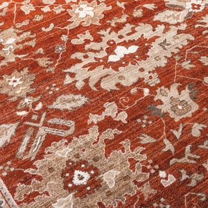Safavieh Lrl Turkish Power Loomed Oriental Geometric Area Rug in Warm Rust Ivory Tones LRL1114S-5
