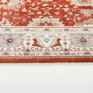 Safavieh Lrl Turkish Power Loomed Oriental Geometric Area Rug in Warm Rust Ivory Tones LRL1114S-5
