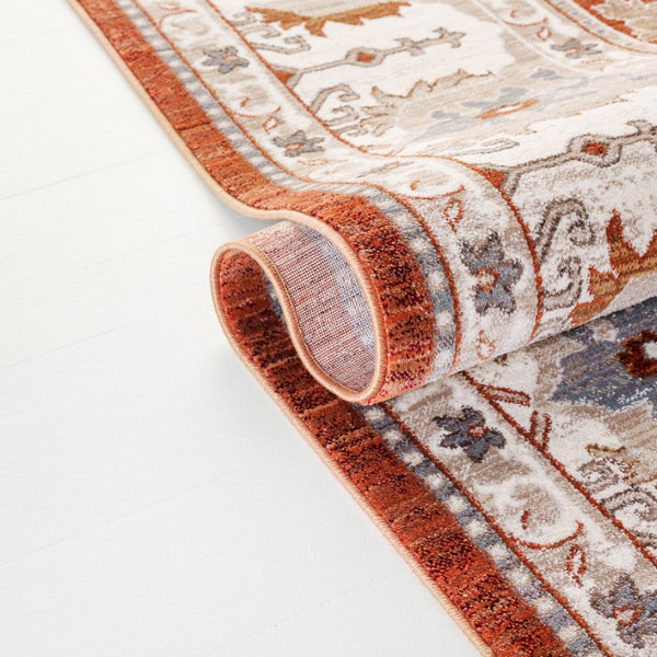 Safavieh Lrl Turkish Power Loomed Oriental Geometric Area Rug in Warm Rust Ivory Tones LRL1114S-5