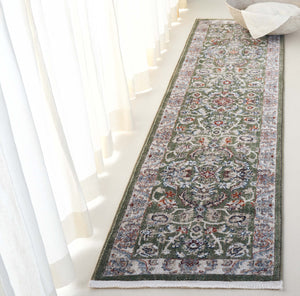 Safavieh Lrl Lambeth Green/Ivory 2X8 Runner Rug — Transitional Floral Power-Loomed In Turkey, Low-Profile Durable LRL1114Y-28
