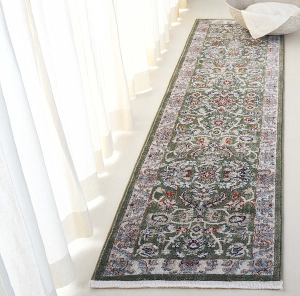 Safavieh Lrl Lambeth Green/Ivory 2X8 Runner Rug — Transitional Floral Power-Loomed In Turkey, Low-Profile Durable LRL1114Y-28