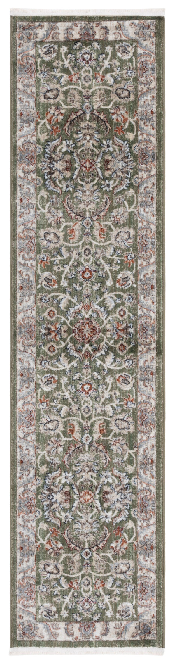 Safavieh Lrl Lambeth Green/Ivory 2X8 Runner Rug — Transitional Floral Power-Loomed In Turkey, Low-Profile Durable LRL1114Y-28