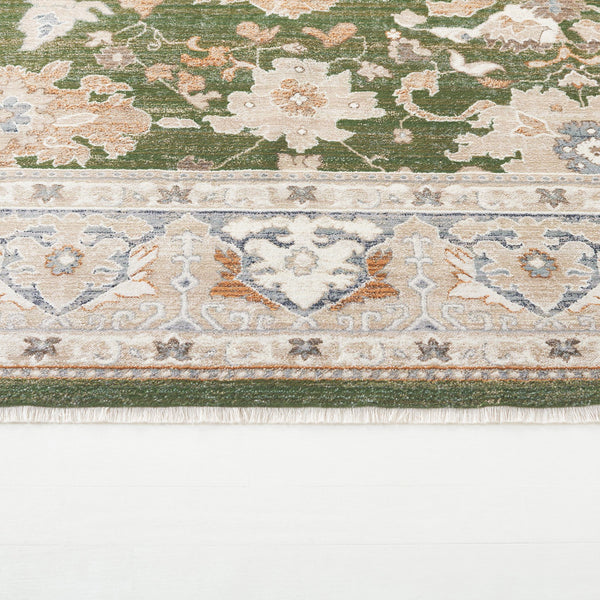 Safavieh Lrl Lambeth Green/Ivory 2X8 Runner Rug — Transitional Floral Power-Loomed In Turkey, Low-Profile Durable LRL1114Y-28