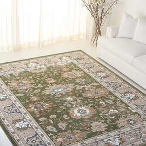 Safavieh Lrl Lambeth Green/Ivory 2X8 Runner Rug — Transitional Floral Power-Loomed In Turkey, Low-Profile Durable LRL1114Y-28
