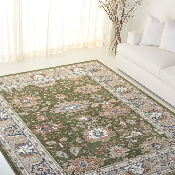 Safavieh Lrl Lambeth Green/Ivory 2X8 Runner Rug — Transitional Floral Power-Loomed In Turkey, Low-Profile Durable LRL1114Y-28