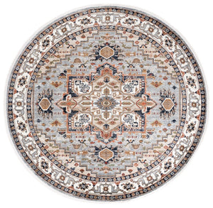 Safavieh Lrl Amberley Traditional Runner Rug in Neutral Grey Beige Polypropylene Blend 6'-7" x 6'-7" Round LRL1116F-7R