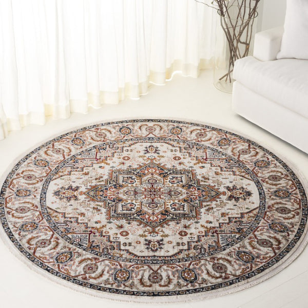 Safavieh Lrl Atwood Traditional Runner Ivory Beige Polypropylene Blend for Hallways and Entryways 6'-7" x 6'-7" Round LRL1119A-7R