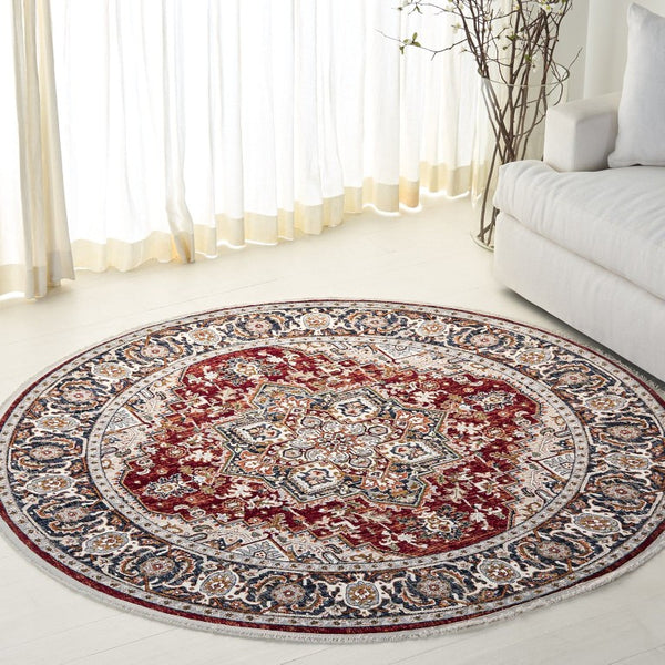 Safavieh Lrl Turkish Power-Loomed Runner Bold Geometric Motifs for Hallways and Entryways 6'-7" x 6'-7" - Round LRL1119P-7R