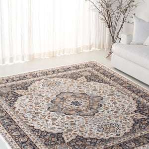 Safavieh Lrl Oriental Ivory Navy Hallway Runner Power Loomed Polypropylene Rug for Entryways 7'-9" x 9'-6" LRL1120A-8