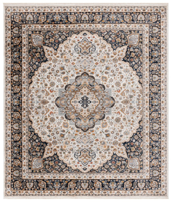 Safavieh Lrl Oriental Ivory Navy Hallway Runner Power Loomed Polypropylene Rug for Entryways 9'-0" x 13'-0" LRL1120A-9