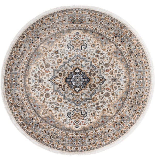 Safavieh Lrl Camberwell Oriental Runner Rug Ivory Grey Polypropylene Hallway Accent 6'-7" x 6'-7" Round LRL1120G-7R
